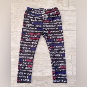 3-4T Under Armour Kids' Black and Multicolor Leggings